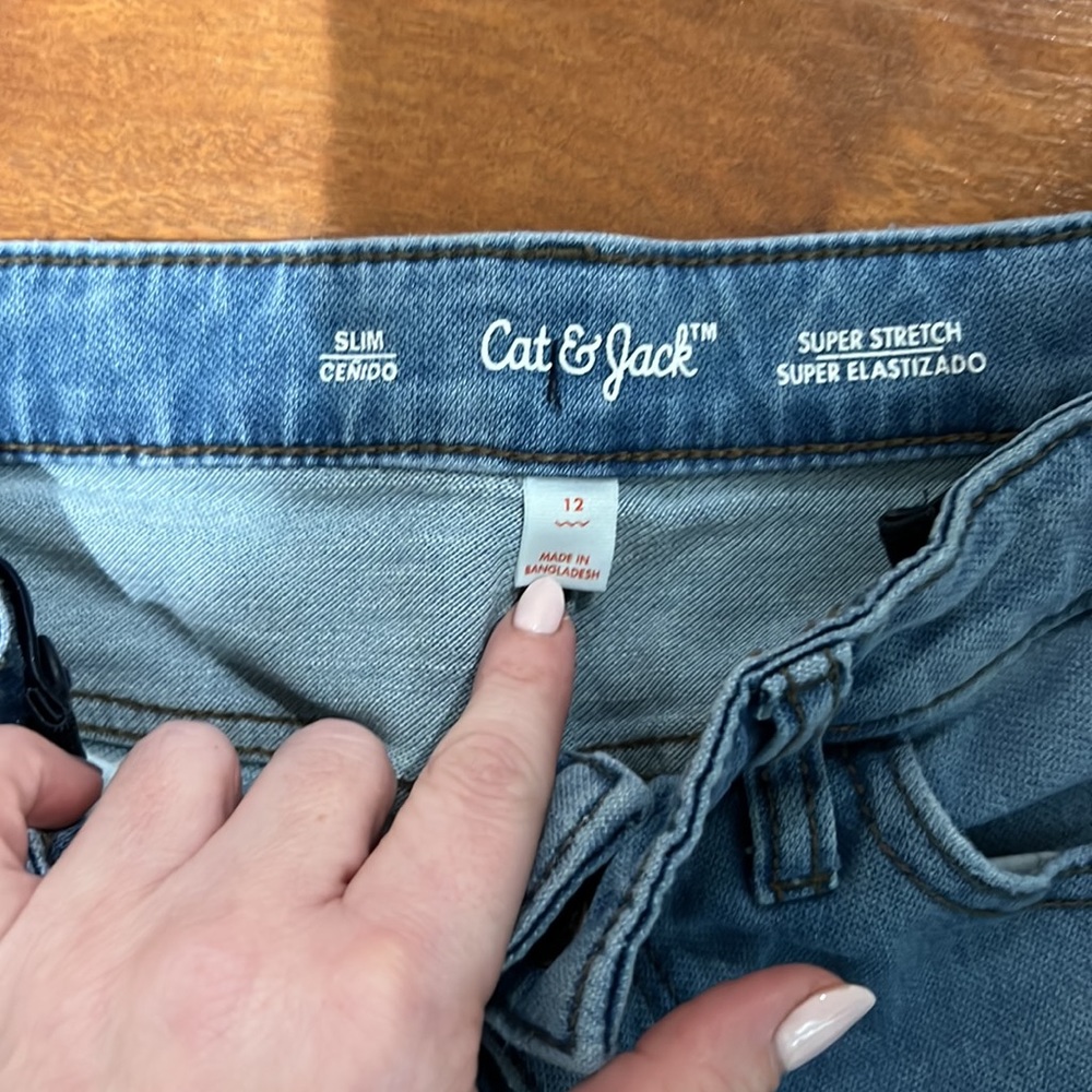 Cat & Jack Size 12 Super Stretch Slim Jeans - Picture 2 of 5